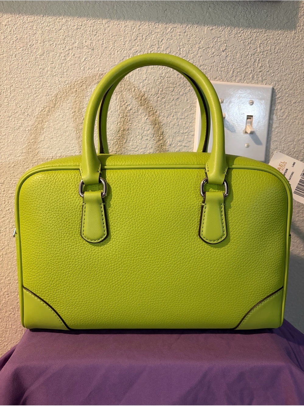 Michael Kors Thompson Lime Satchel Continental Wallet SET NWT - Picture 3 of 15
